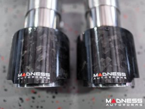 Jaguar F-TYPE Performance Exhaust System - MADNESS - 2.0L Turbo - Center Exit - Electronic Valve Design - Forged Carbon Fiber Exhaust Tips Jaguar F-TYPE Performance Exhaust System - MADNESS - 2.0L Turbo - Center Exit - Electronic Valve Design - Forged Carbon Fiber Exhaust Tips